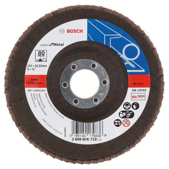 Bosch Fcherschleifscheibe X551 Expert for Metal, gewinkelt, 125 mm, 80-Beschreibung lesen