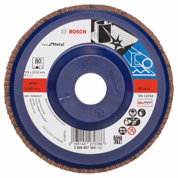 Bosch Fcherschleifscheibe X571 Best for Metal, gerade, 125 mm, 80, Kunststoff-Beschreibung lesen