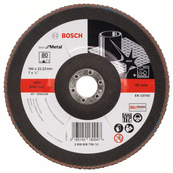 Bosch Fcherschleifscheibe X571 Best for Metal, gewinkelt, 115 mm, 80-Beschreibung lesen