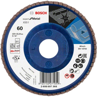 Bosch Fcherschleifscheibe X551 Expert for Metal, gerade, 125 mm, 60, Kunststoff-Beschreibung lesen