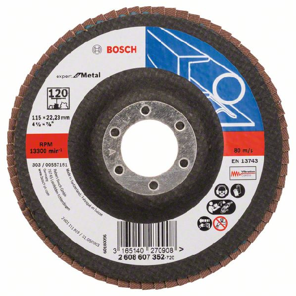 Bosch Fcherschleifscheibe X551 Expert for Metal, gerade, 115 mm, 120-Beschreibung lesen
