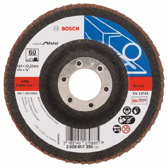 Bosch Fcherschleifscheibe X551 Expert for Metal, gerade, 115 mm, 60, Glasgewebe-Beschreibung lesen