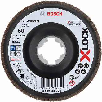 Bosch X-LOCK Fcherschleifscheibe, X571, Best for Metal, gewinkelt, 115 mm, K-Beschreibung lesen