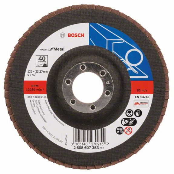 Bosch disque  lamelles X551 Expert pour mtal, droit, 115 mm, 40, tissu de verre-Leer más