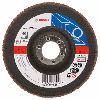 Bosch Fcherschleifscheibe X551 Expert for Metal, gerade, 125 mm, 40, Glasgewebe-Beschreibung lesen