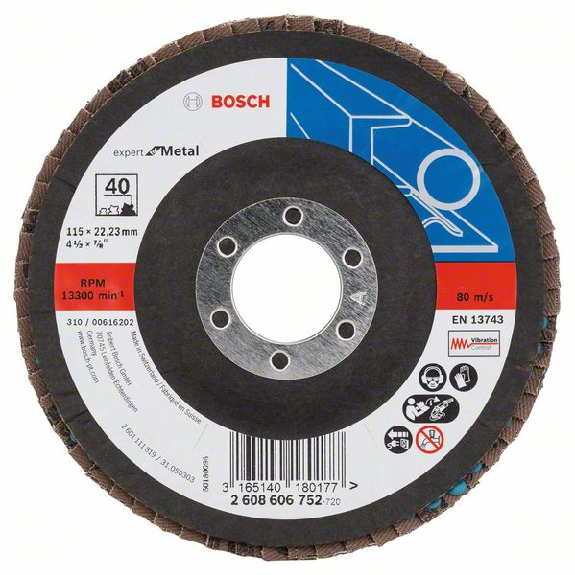 Bosch Fcherschleifscheibe X551 Expert for Metal, gewinkelt, 115 mm, 40-Beschreibung lesen