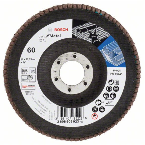 Bosch disque  lamelles X571 Best for Metal, coud, 115 mm, 60-Leer más