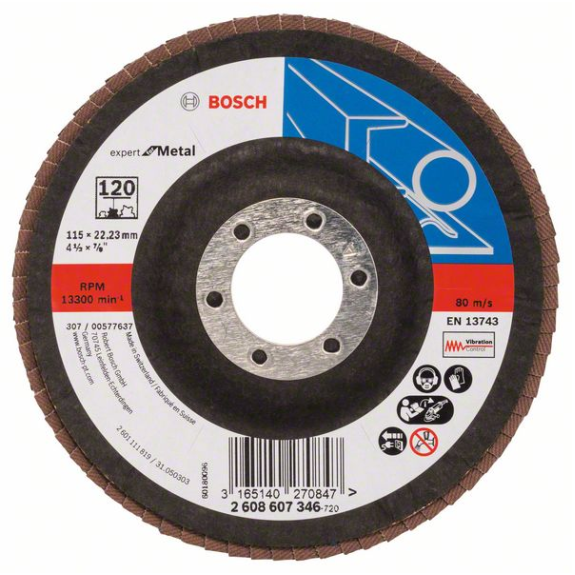 Bosch Fcherschleifscheibe X551 Expert for Metal, gewinkelt, 115 mm, 120-Beschreibung lesen