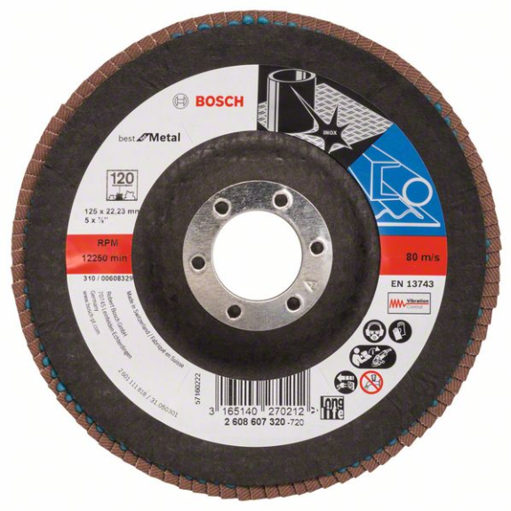 Bosch Fcherschleifscheibe X571 Best for Metal, gewinkelt, 125 mm, 120-Beschreibung lesen