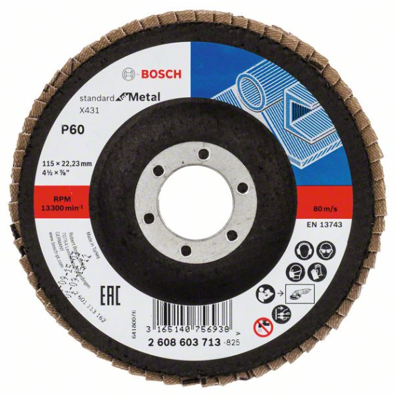 Bosch Fcherschleifscheibe X431 Standard for Metal, gerade, 115 mm, 60-Beschreibung lesen