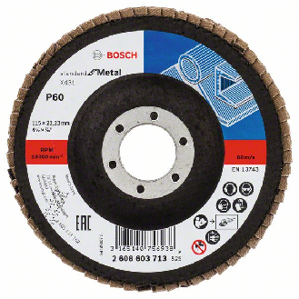 Bosch Fcherschleifscheibe X431 Standard for Metal, gerade, 115 mm, 60-Beschreibung lesen