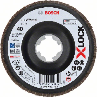 Bosch X-LOCK Fcherschleifscheibe, 115 mm, K 60, X571, 1 Stk-Beschreibung lesen