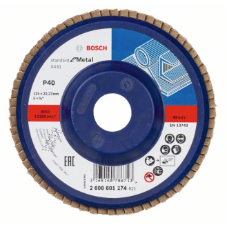 Bosch Fcherschleifscheibe X431 Standard for Metal, gerade, 125 mm, 40-Beschreibung lesen