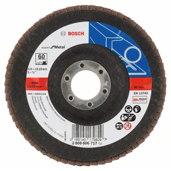 Bosch Fcherschleifscheibe X551 Expert for Metal, gewinkelt, 125 mm, 60 Bosch Fcherschleifscheibe X551 Expert for Metal, gewinkelt, 125 mm, 60-Beschreibung lesen