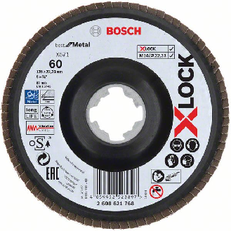 Bosch X-LOCK Fcherschleifscheibe, X571, Best for Metal, gewinkelt, 125 mm, K-Beschreibung lesen