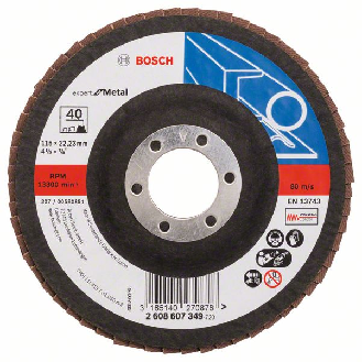 Bosch Fcherschleifscheibe X551 Expert for Metal, gerade, 115 mm, 40, Glasgewebe-Beschreibung lesen