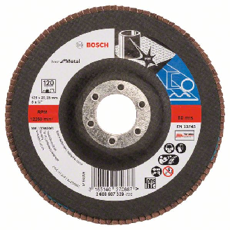 Bosch Fcherschleifscheibe X571 Best for Metal, gerade, 125 mm, 120, Glasgewebe-Beschreibung lesen
