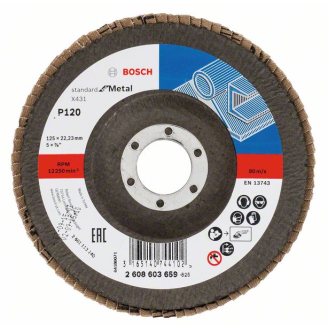 Bosch Fcherschleifscheibe X431 Standard for Metal, gewinkelt, 125 mm, 22,23 mm-Beschreibung lesen
