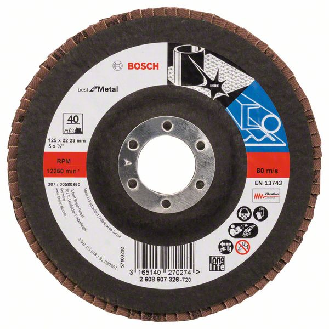 Bosch Fcherschleifscheibe X571 Best for Metal, gerade, 125 mm, 40, Glasgewebe-Beschreibung lesen