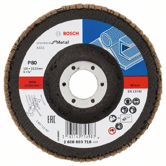 Bosch Fcherschleifscheibe X431 Standard for Metal, gerade, 125 mm, 80-Beschreibung lesen