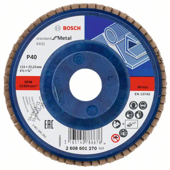 Bosch Fcherschleifscheibe X431 Standard for Metal, gerade, 115 mm, 40-Beschreibung lesen