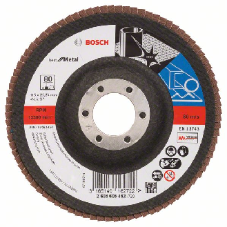 Bosch Fcherschleifscheibe X571 Best for Metal, gewinkelt, 115 mm, 80-Beschreibung lesen