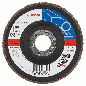 Bosch Fcherschleifscheibe X551 Expert for Metal, gewinkelt, 115 mm, 80-Beschreibung lesen