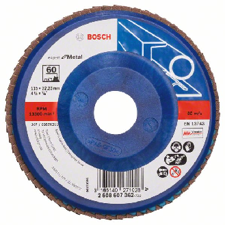 Bosch Fcherschleifscheibe X551 Expert for Metal, gerade, 115 mm, 60, Kunststoff-Beschreibung lesen