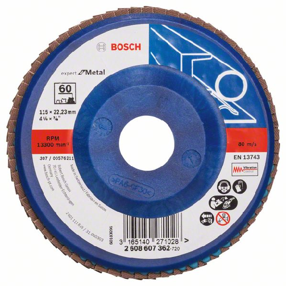 Bosch Fcherschleifscheibe X551 Expert for Metal, gerade, 115 mm, 60, Kunststoff Bosch Fcherschleifscheibe X551 Expert for Metal, gerade, 115 mm, 60, Kunststoff-Beschreibung lesen