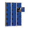 Vestiaires 5 cases x 3 colonnes - En kit - Bleu - Largeur 90cm
