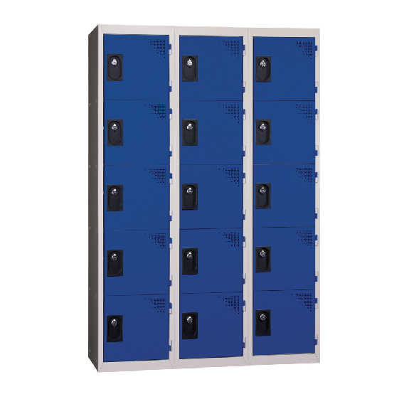 Vestiaires 5 cases x 3 colonnes - En kit - Bleu - Largeur 90cm Vestiaires 5 cases x 3 colonnes - En kit - Bleu - Largeur 90cm-Lire la description