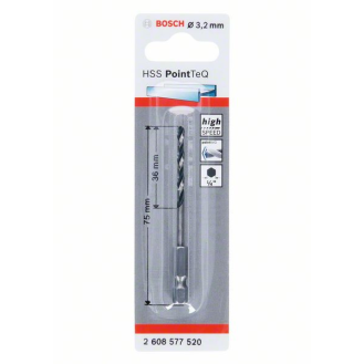 Bosch HSS PointTeQ Sechskantbohrer 3,2 mm-Beschreibung lesen