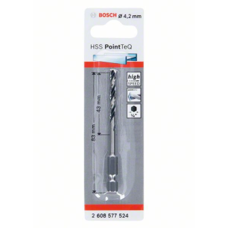 Bosch HSS PointTeQ Sechskantbohrer 4,2 mm-Beschreibung lesen