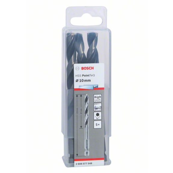 Bosch HSS PointTeQ Sechskantbohrer 10,0 mm, 5-tlg.-Beschreibung lesen