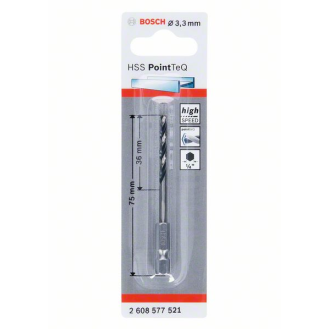 Bosch HSS PointTeQ Sechskantbohrer 3,3 mm-Beschreibung lesen