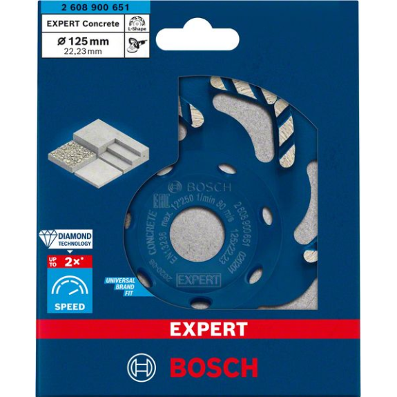 Bosch EXPERT Concrete Diamanttopfscheibe, 125 x 22,23 x 4,5 mm-Beschreibung lesen