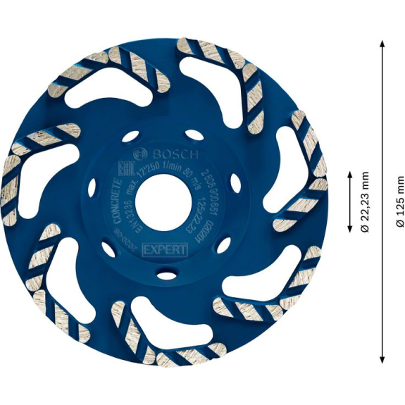 Bosch EXPERT Concrete Diamanttopfscheibe, 125 x 22,23 x 4,5 mm-Beschreibung lesen
