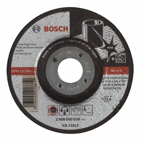 Bosch Schruppscheibe gekrpft Expert for Inox AS 30 S INOX BF, 115 mm, 22,23 mm-Beschreibung lesen