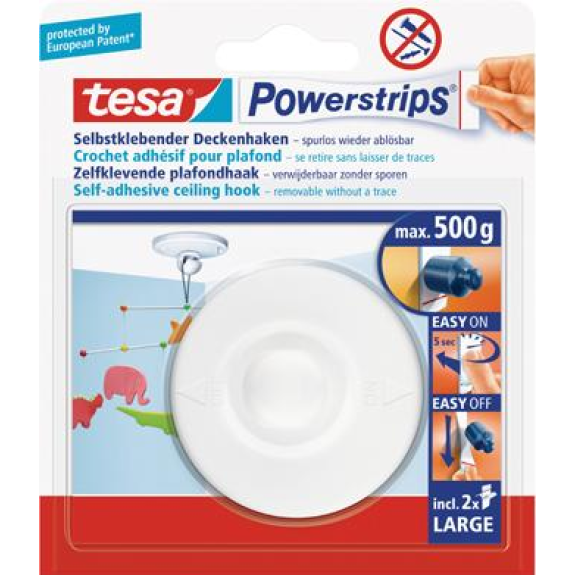 Tesa Powerstrips Decken-Haken 08 Weiss 20m-Beschreibung lesen