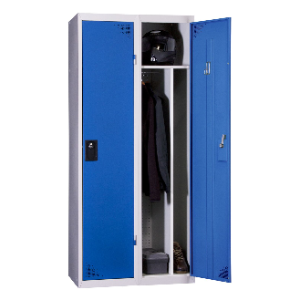 Vestiaire industrie salissante - Monobloc - Bleu - 2 colonnes - Largeur 80cm-Lire la description