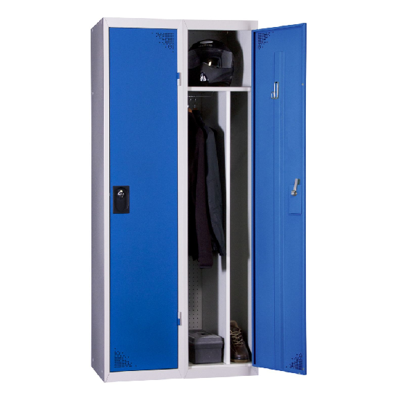 Vestiaire industrie salissante - Monobloc - Bleu - 2 colonnes - Largeur 80cm Vestiaire industrie salissante - Monobloc - Bleu - 2 colonnes - Largeur 80cm-Lire la description