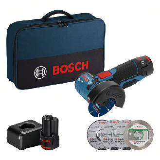Bosch Akku-Winkelschleifer GWS 12V-76, mit 2 x 2.0 Ah Li-Ion Akku-Beschreibung lesen