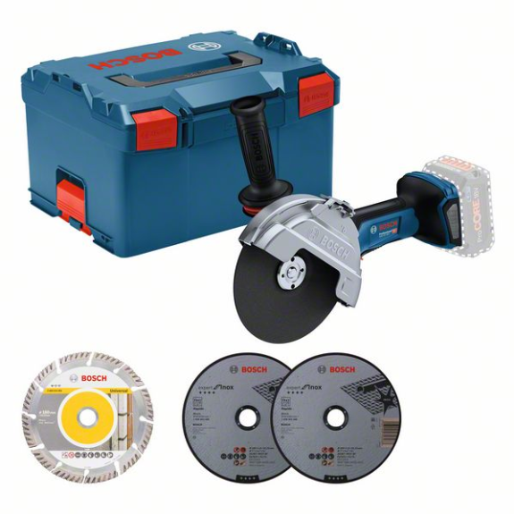 Bosch Akku-Winkelschleifer GWS 18V-180 P ohne Akkupack, L-BOXX-Beschreibung lesen