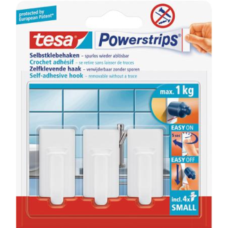 Tesa Powerstrips Haken Small Classic Chrom 08 Weiss 12m-Beschreibung lesen