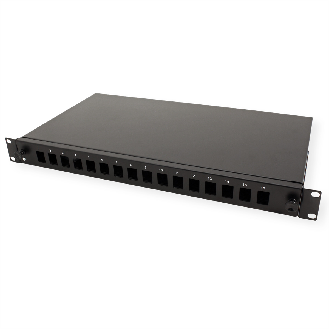 ROLINE Panneau FO 19" vide, 1U, 16 ports, pour Keystones FO, noir-Lire la description