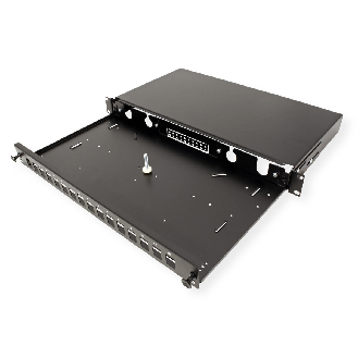 ROLINE Panneau FO 19" vide, 1U, 16 ports, pour Keystones FO, noir-Lire la description