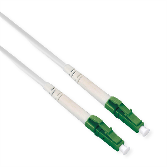 ROLINE Cordon FO 9/125µm OS2, LC-APC/LC-APC, simplex, armé d'acier, LSOH, blanc, 10 m-Lire la description