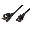 ROLINE Netzkabel, IEC-Buchse & CEE7/7-Stecker gerade, schwarz, 1,8 m