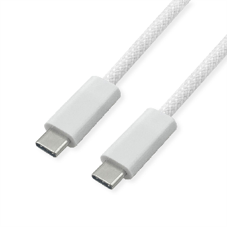 ROLINE USB4 Gen3x2 Kabel, CC, ST/ST, 40Gbit/s, 240W, weiß, 1 m-Beschreibung lesen