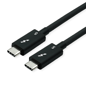 ROLINE Câble Thunderbolt 5 USB type C, M/M, 80Gbit/s, 240W, passif, noir, 0,5 m-Lire la description